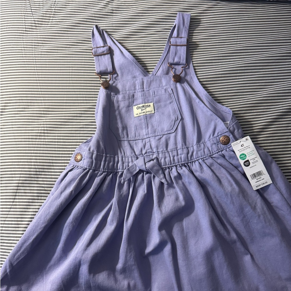 Oshkosh Overall Jumper - Toddler Little Girls Dress - 4T - Purple
